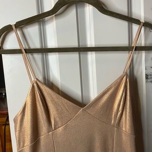 Shimmery champagne dress with slit